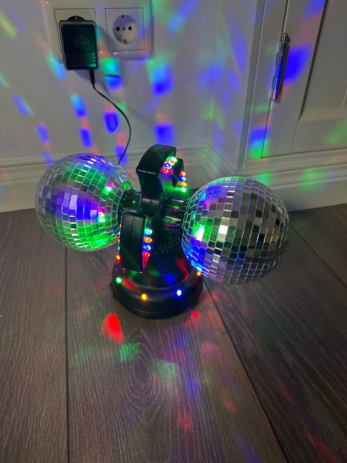 Dubbele discobal met LED-verlichting voor feestjes, Ophalen, Gebruikt, Feestartikel, Verjaardag
