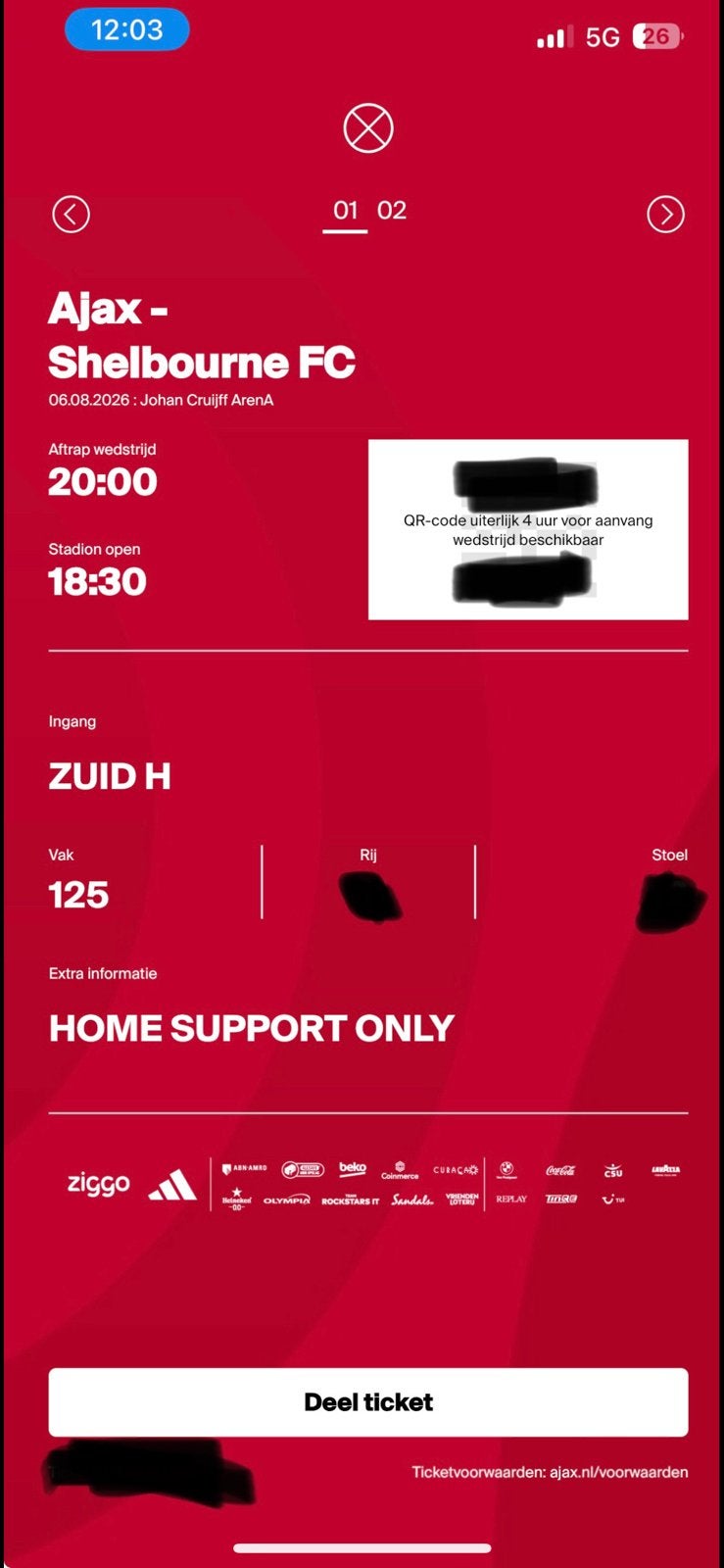 Ajax - Shelbourne F-Side, Tickets en Kaartjes