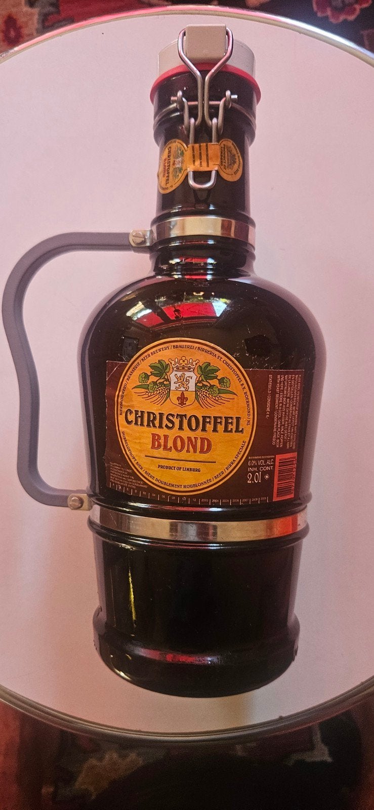 Christoffel Blond Bierfles 2.0L, ongeopend, met beugel, Ophalen of Verzenden, Gebruikt, Flesje(s), Overige merken