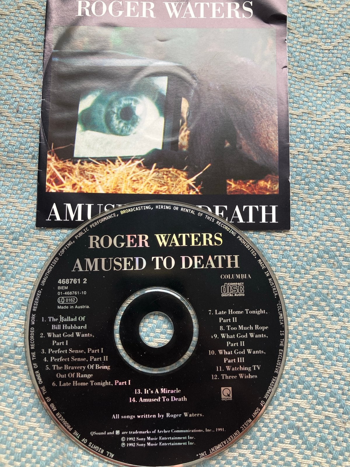 Roger Waters - Amused to Death CD (1992), Rock, Ophalen of Verzenden, Zo goed als nieuw, Inclusief doosje