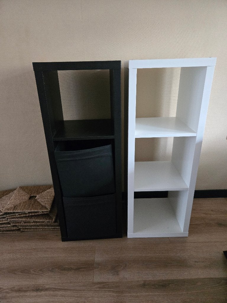 2x Kallax 3 vaks open kast vakkenkast 3x1 Zwart & Wit Ikea, Ophalen, Minder dan 50 cm, 5 laden of meer, 100 tot 150 cm