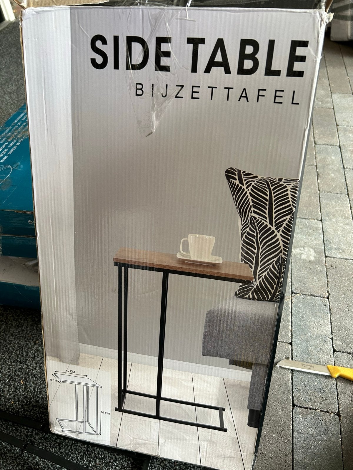 Nieuwe Bijzettafel - Perfect voor naast de bank!, Minder dan 55 cm, Nieuw, Rechthoekig, Hout
