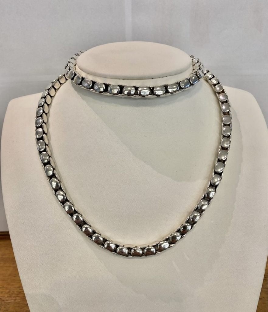 Prachtig Zilveren Collier met Armband Sierlijke Schakel 925, Ophalen of Verzenden, Zo goed als nieuw, Info@kleenedelmetalen.nl