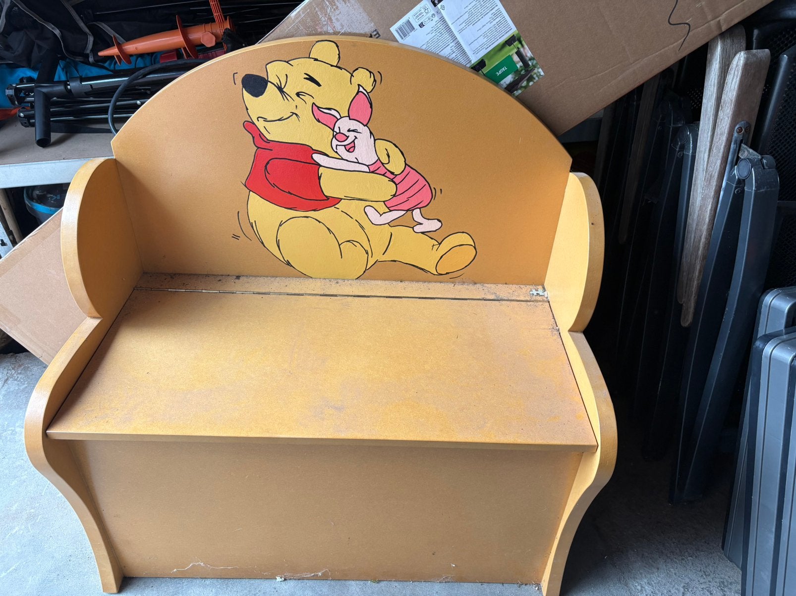 Houten speelgoed opberg bankje gratis af te halen, Ophalen, Gebruikt, Stoel(en)