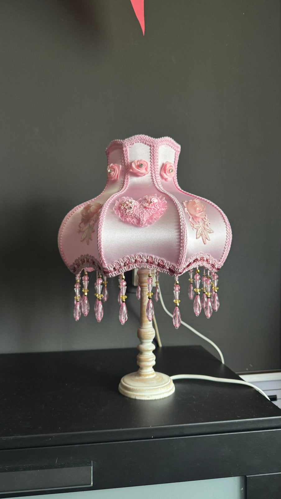 Vintage Tafellamp, Vintage, Ophalen of Verzenden, Glas, Zo goed als nieuw