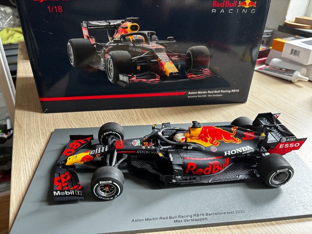 Spark Aston Martin Red Bull RB16 Barcelona  Max Verstappen, Ophalen of Verzenden, Zo goed als nieuw, Auto, Overige merken