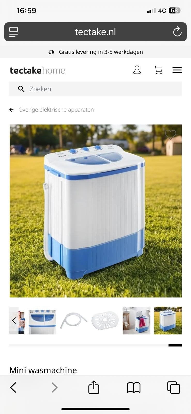 camping wasmachinne goede staat, Ophalen, Elektrisch