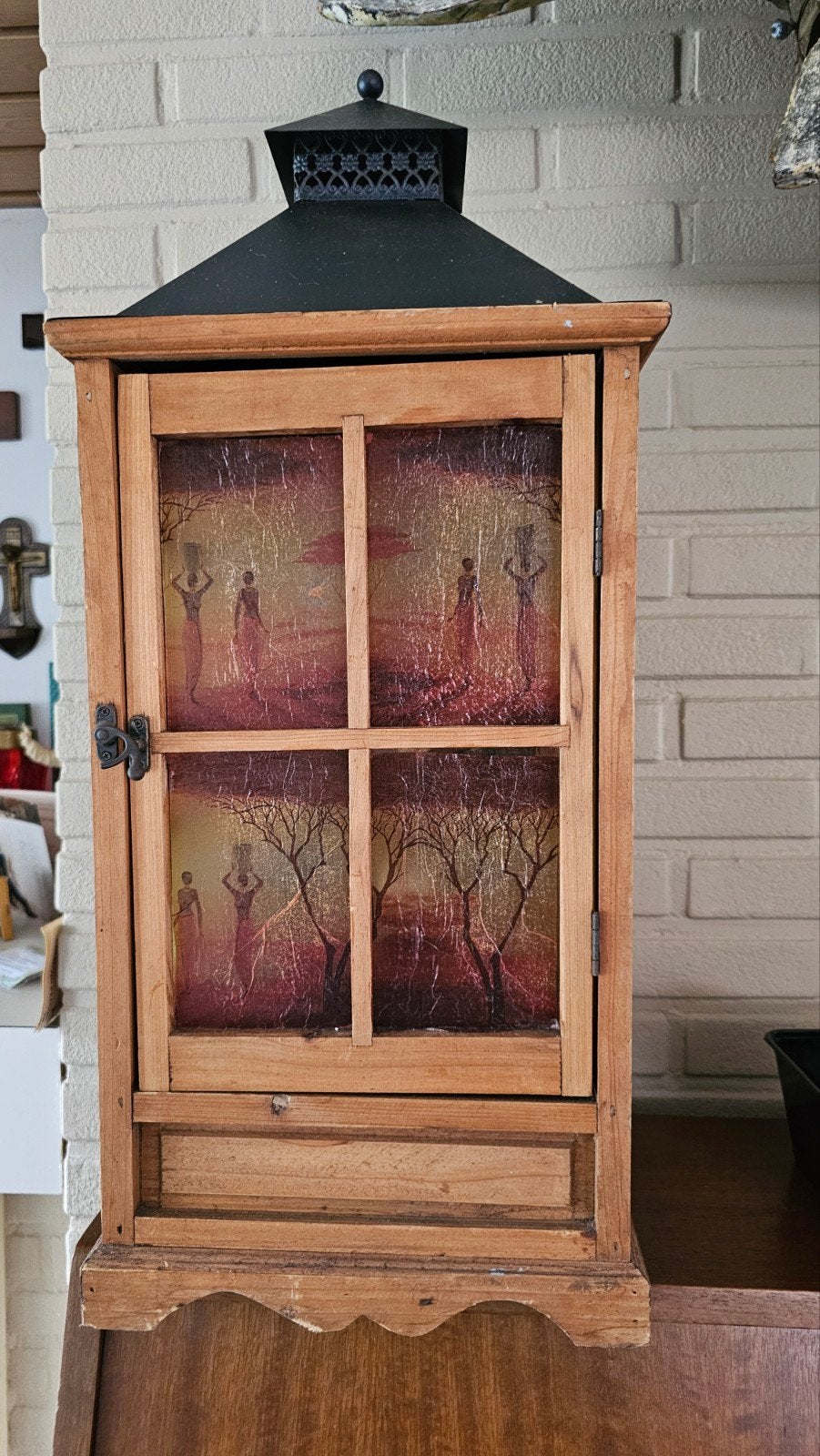 Decoratieve lamp met schakelaar - 72cm hoog, Met schakelaar, Ophalen of Verzenden, Gebruikt, Hout
