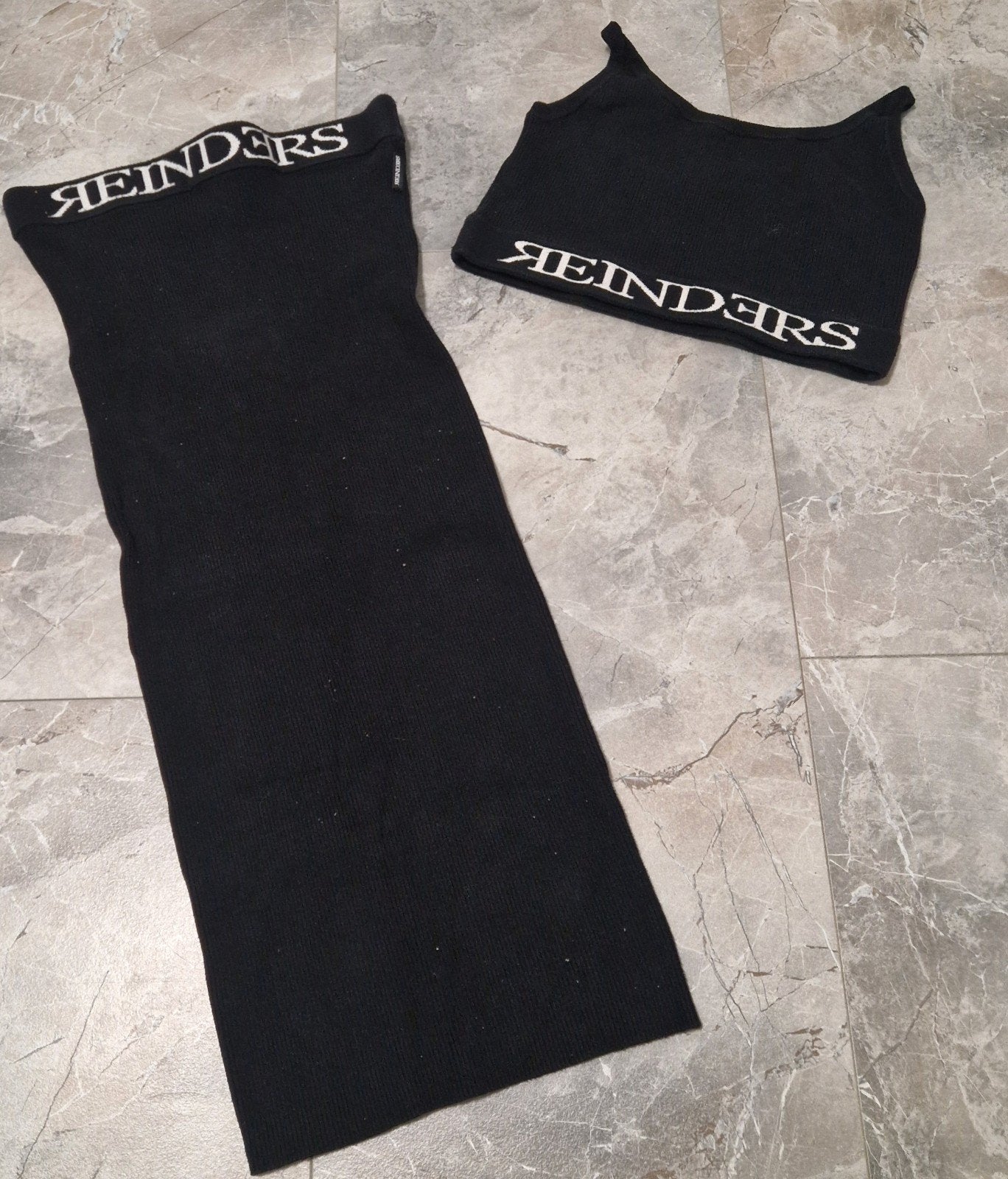 Reinders Zwarte Set: Crop Top + Rok - Maat M / L, Ophalen of Verzenden, Zo goed als nieuw, Zwart