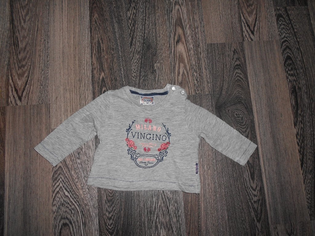 grijze meisjesshirtje van Vingino, maat 62, Kinderen en Baby's, Ophalen of Verzenden, Zo goed als nieuw, Meisje, Shirtje of Longsleeve