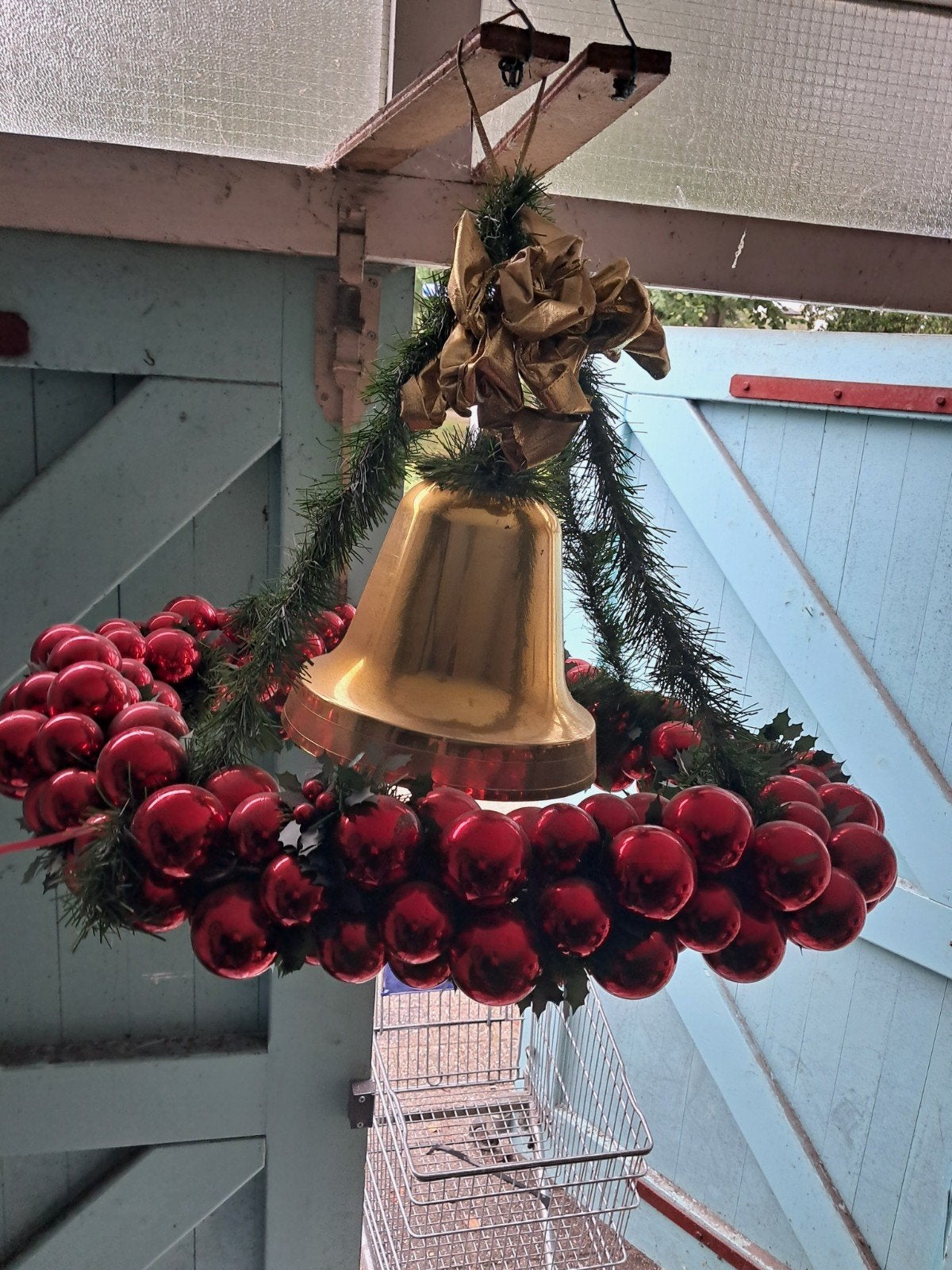 kerstballen krans met klok, Diversen, Ophalen, Gebruikt