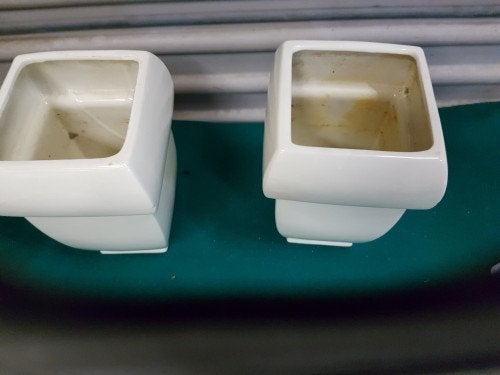 bloempot 2 stuks aardewerk creme,, Ophalen of Verzenden, 'T Olde Gre-j, Info@toldegrej.nl, Endepoelstraat 20f Didam