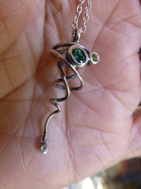 RABINOVICH Zilveren Hanger Edelstenen +Ketting NIEUW, Verzenden, Nieuw, Verstelbaar, Zilver
