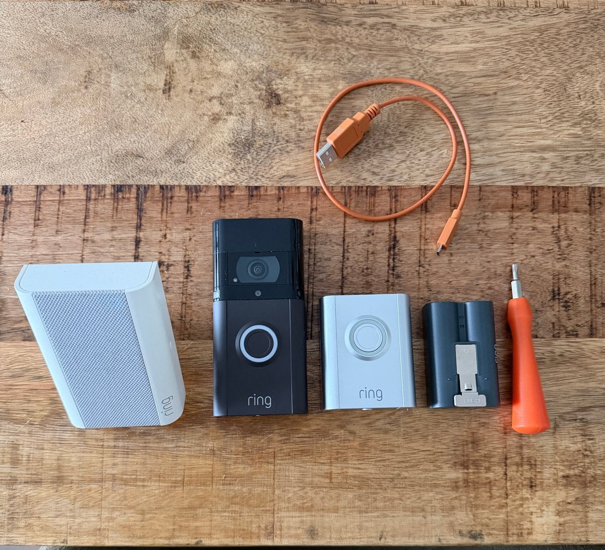 Ring Video Deurbel 3 plus met Chime en batterij, Ophalen of Verzenden, Bewegingsdetectiesensor, Gebruikt, Draadloos