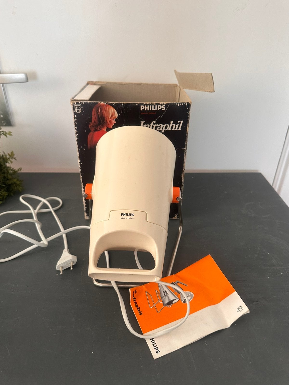 Vintage Philips Infraphil rode lamp (Doos met Handleiding), Ophalen of Verzenden, Gebruikt, Philips