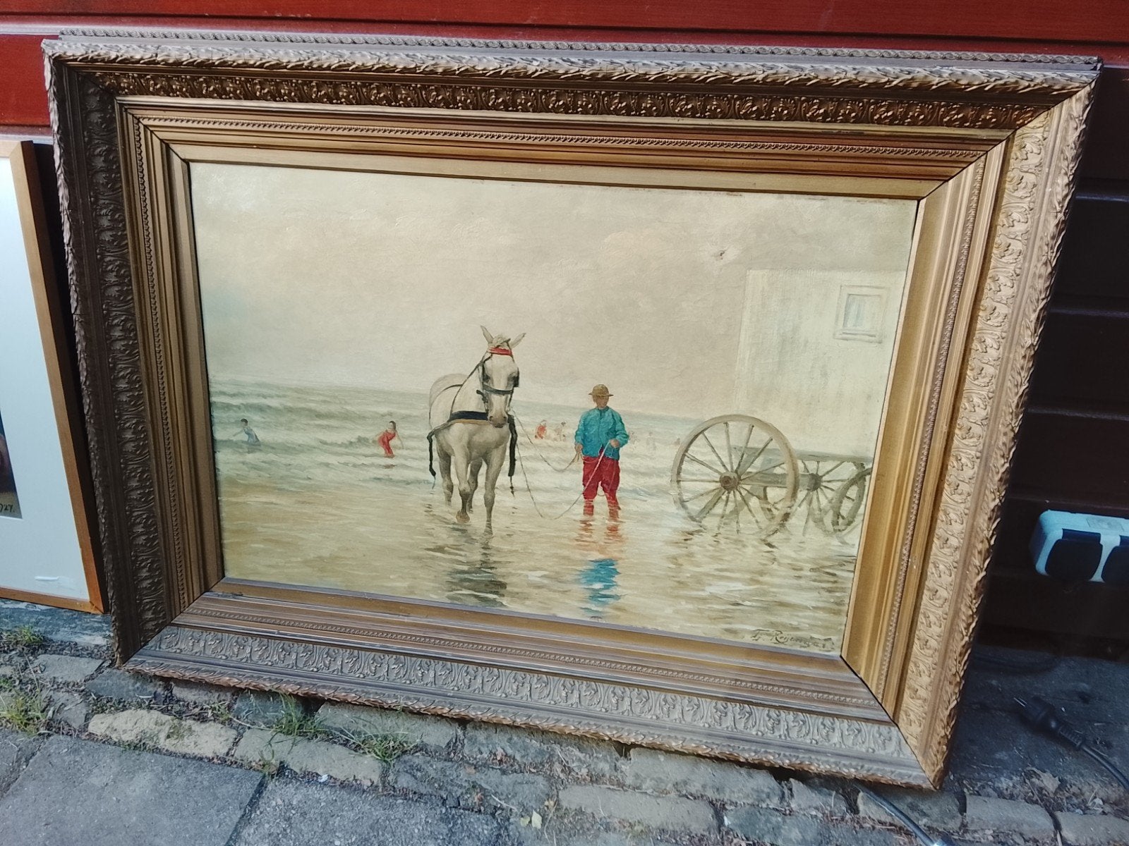 Strandgezicht Scheveningen schilderij rond 1900, Antiek en Kunst, Kunst | Schilderijen | Klassiek, Ophalen of Verzenden