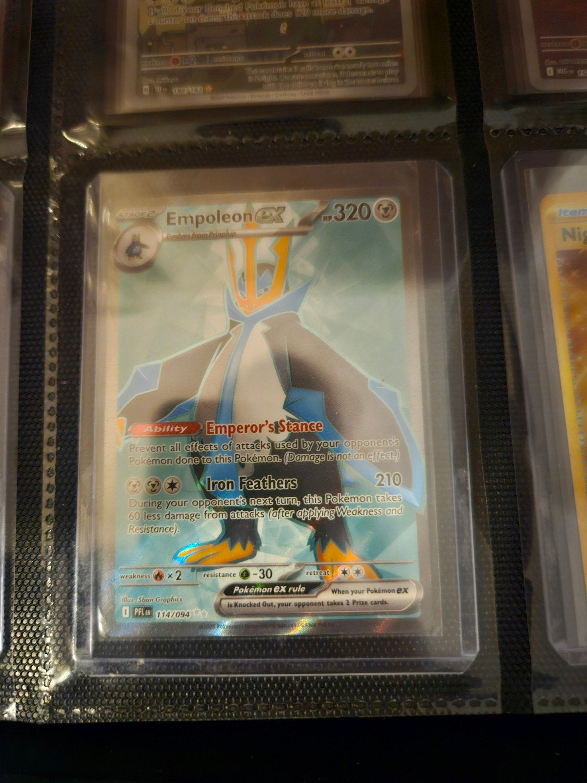 Pokemon Empoleon ex 114/094 Phantasmal Flames, Ophalen of Verzenden, Zo goed als nieuw, Losse kaart, Foil