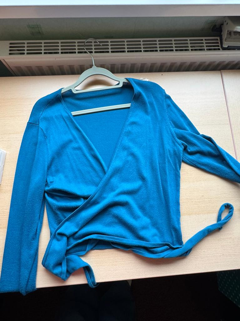 Overslag vestje bamboe, Ophalen of Verzenden, Zo goed als nieuw, Maat 38/40 (M), Blauw