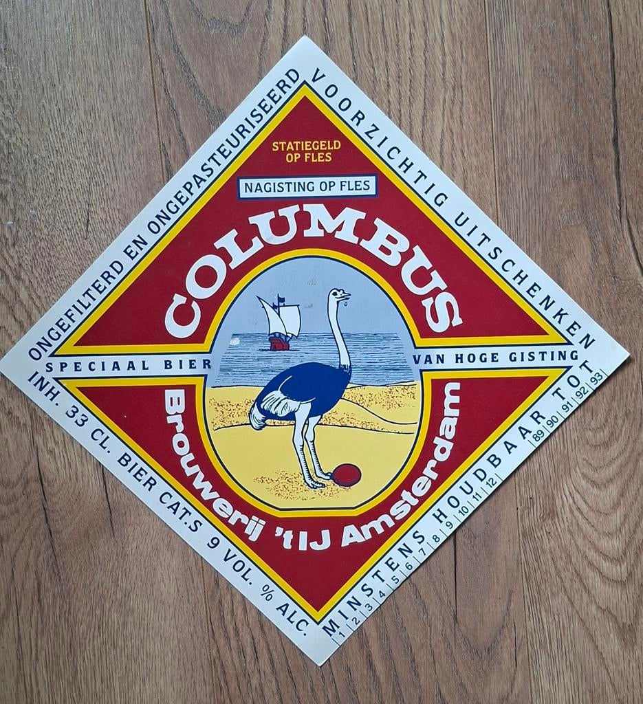 Vintage Columbus poster van Brouwerij 't IJ, Ophalen