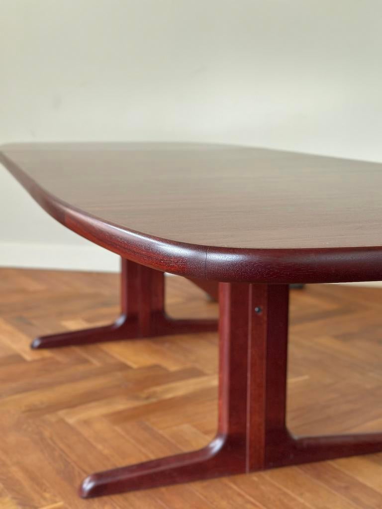 Vintage eettafel mahonie hout Deens design jaren 50/60/70, Huis en Inrichting, Tafels | Eettafels, Ophalen, Gebruikt, 200 cm of meer