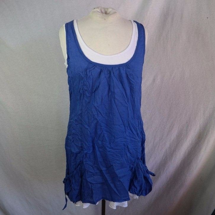 Heel leuk blauw-wit lang damesshirt.Mt L.Merk Miss Etam, Blauw, ., Maat 42/44 (L), Ophalen of Verzenden