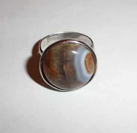 Ring Oceaanjaspis zilver Jaspis edelsteen, 20 of groter, Nieuw, Ophalen of Verzenden, Met edelsteen