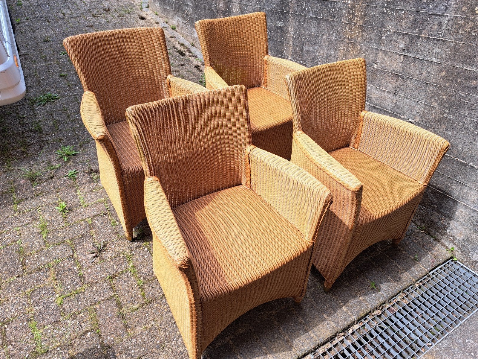4x rieten stoel. Escape in Lloyd Loom, Huis en Inrichting, Stoelen, Ophalen of Verzenden, Gebruikt