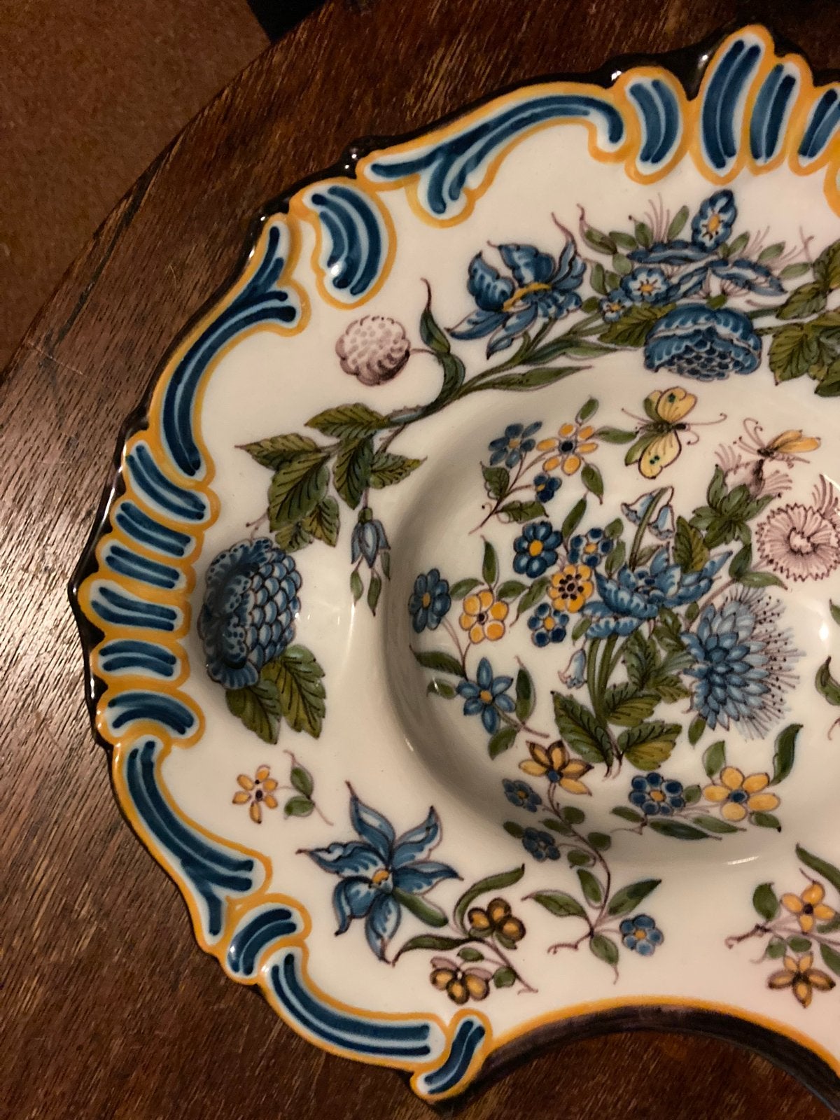 Makkum Tichelaar Delfts Blauw Schaal met Bloemmotief, Antiek en Kunst, Ophalen of Verzenden