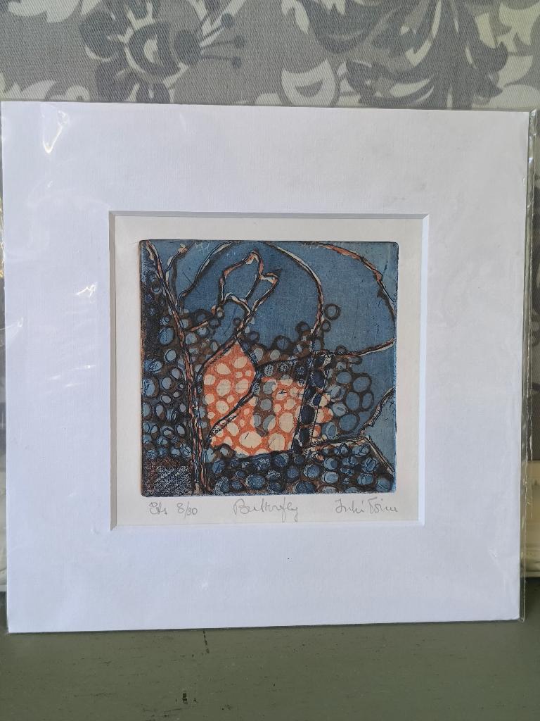 Ets “Butterfly” – Inki & Toine van Eijs – 8/30, Antiek en Kunst, Kunst | Schilderijen | Klassiek, Ophalen of Verzenden