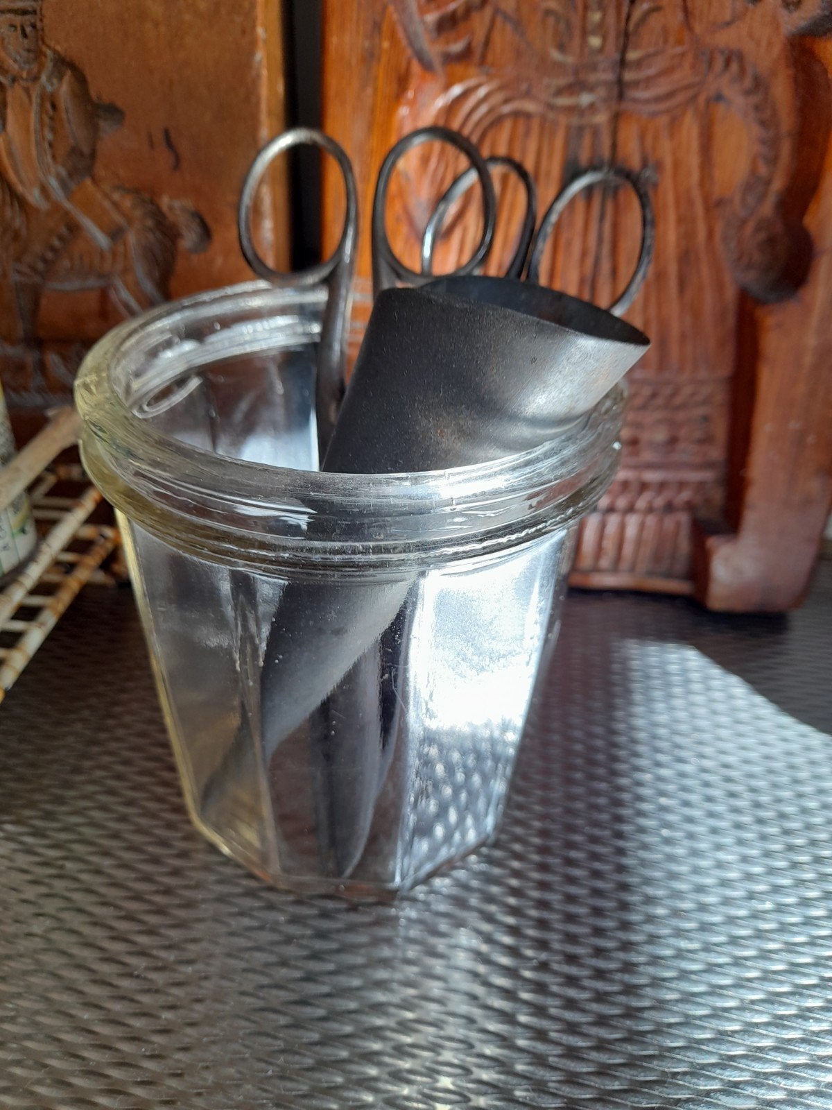 Antieke Franse glazen confiture pot, Ophalen of Verzenden