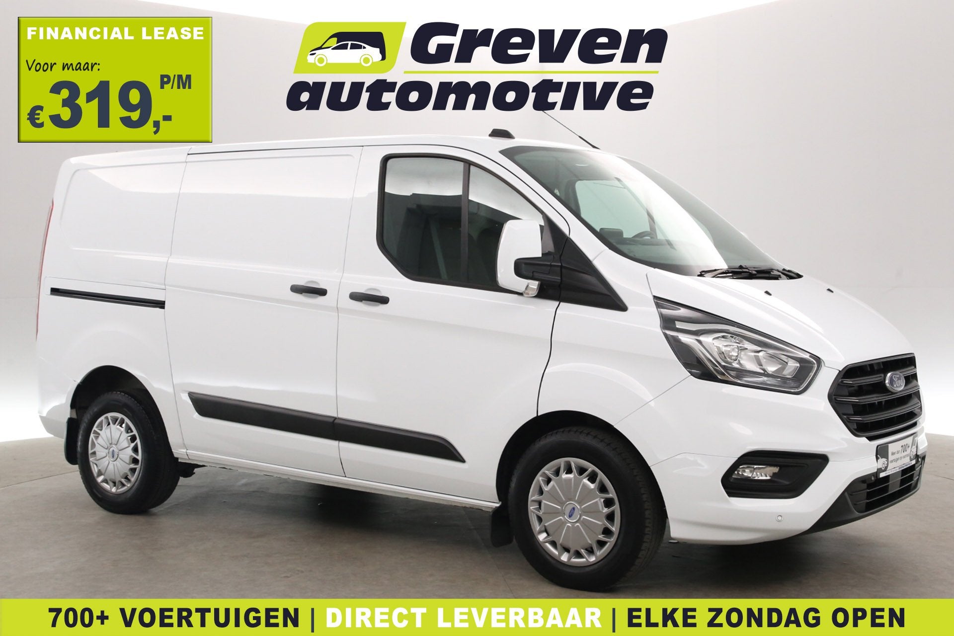 Ford Transit Custom PHEV L1H1 | Airco | Cruise | Camera | 3, Auto's, Bestelauto's, Automaat, Stof, Gebruikt, Wit