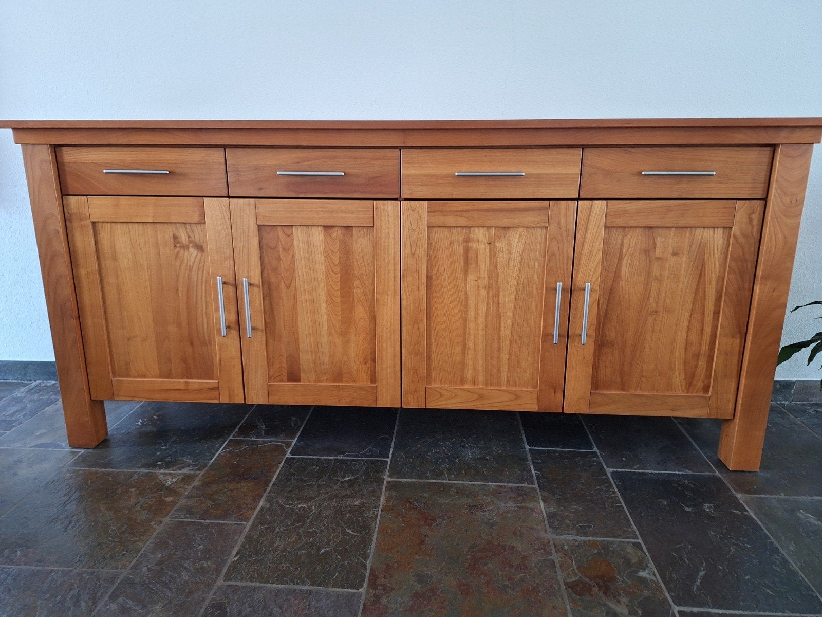 Massief kersenhouten dressoir met laden en deuren, Ophalen, Gebruikt, 200 cm of meer, Kersenhout