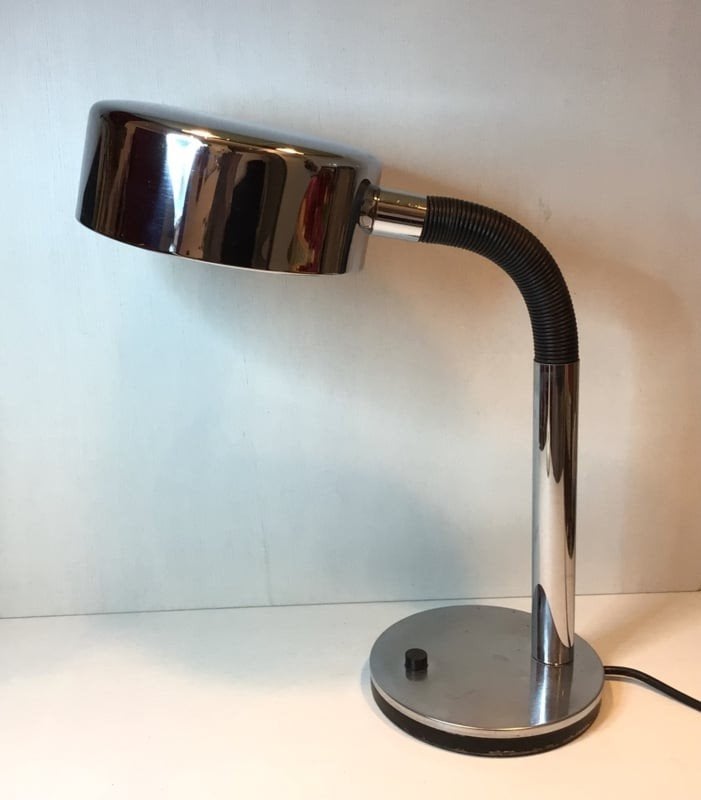 Vintage chroom lamp, Hustadt Leuchten Duitsland, Gebruikt, ., Ophalen of Verzenden, Hustadt