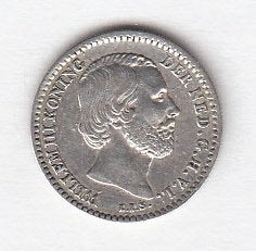 Willem III - 10 cent 1853 schaars dubbeltje - Sch.642, Ophalen of Verzenden, Koning Willem III, 10 cent