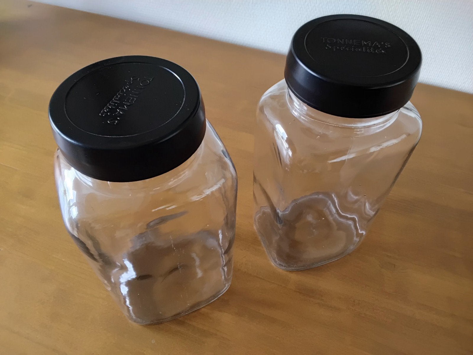 Tonnema glazen voorraadpot (2 stuks), Ophalen, Gebruikt, Glas, Pot, Bus of Blik