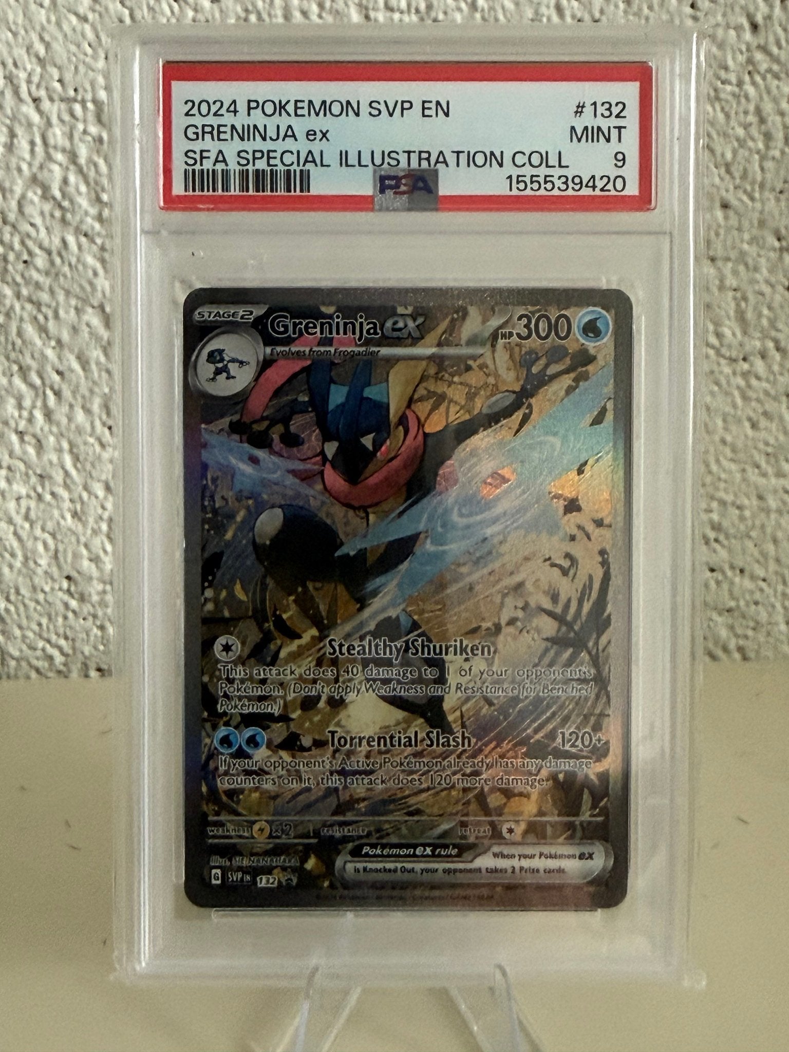 Pokemon Greninja ex | PSA 9 | 155539420, Ophalen of Verzenden, Zo goed als nieuw, Losse kaart