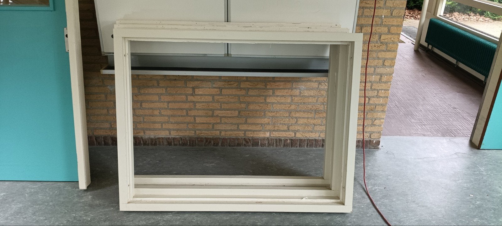 Kozijnen met glas br. 1505 x h 1145 x d 114, Doe-het-zelf en Verbouw, Kozijnen en Schuifpuien, Gebruikt, Raamkozijn, Hout, Ophalen