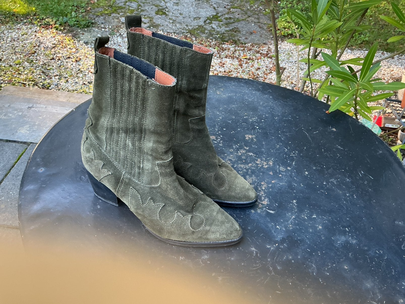 Stoere comboy laarsjes 39, Ophalen of Verzenden, Zo goed als nieuw, Groen, Lage of Enkellaarzen