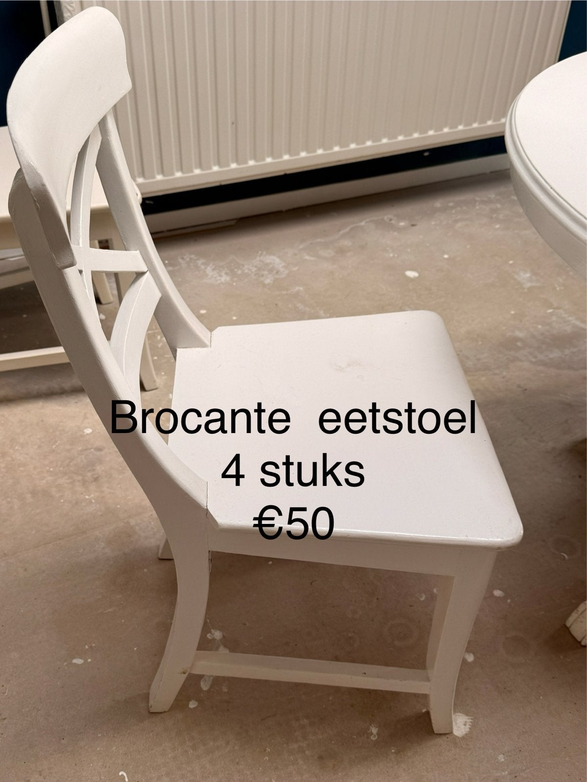 Brocante eetstoelen - 4 stuks, Ophalen