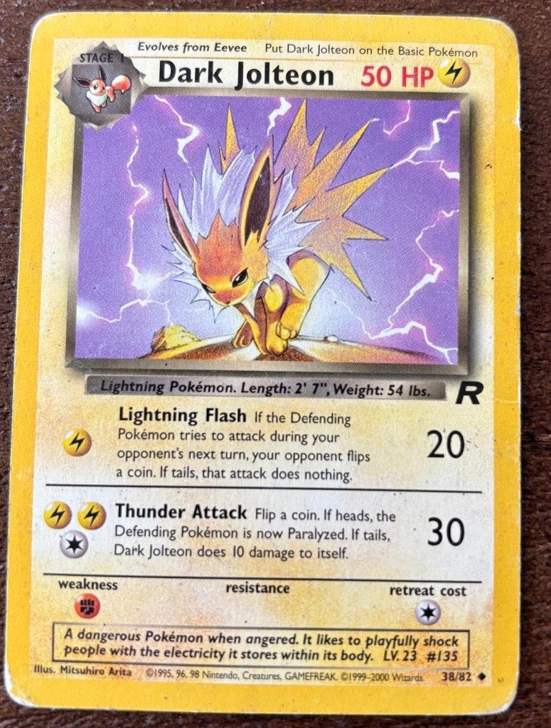 Dark Jolteon 38/82 [EN] - Pokémon Kaart, Verzenden, Gebruikt, Losse kaart