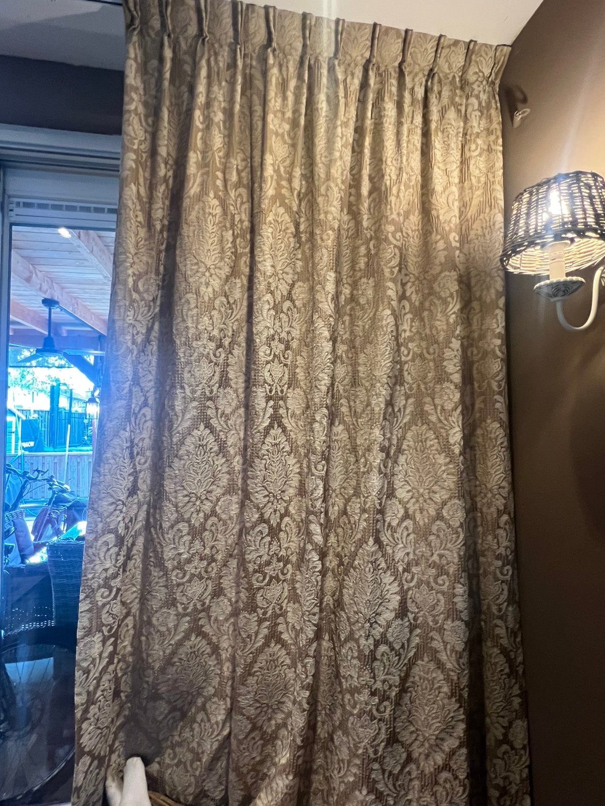 4 keer fop gordijnen voor als deco aan het plafond, Ophalen, Gebruikt