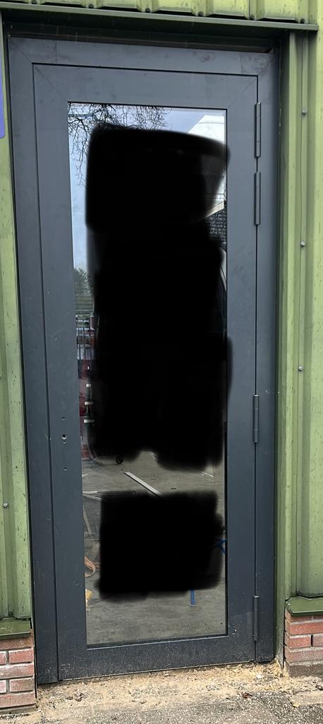 Aluminium kozijn Aluprof Ral 7021 met glas Nieuw 2553x1054, 75 tot 150 cm, Deurkozijn, Aluminium, Ophalen of Verzenden