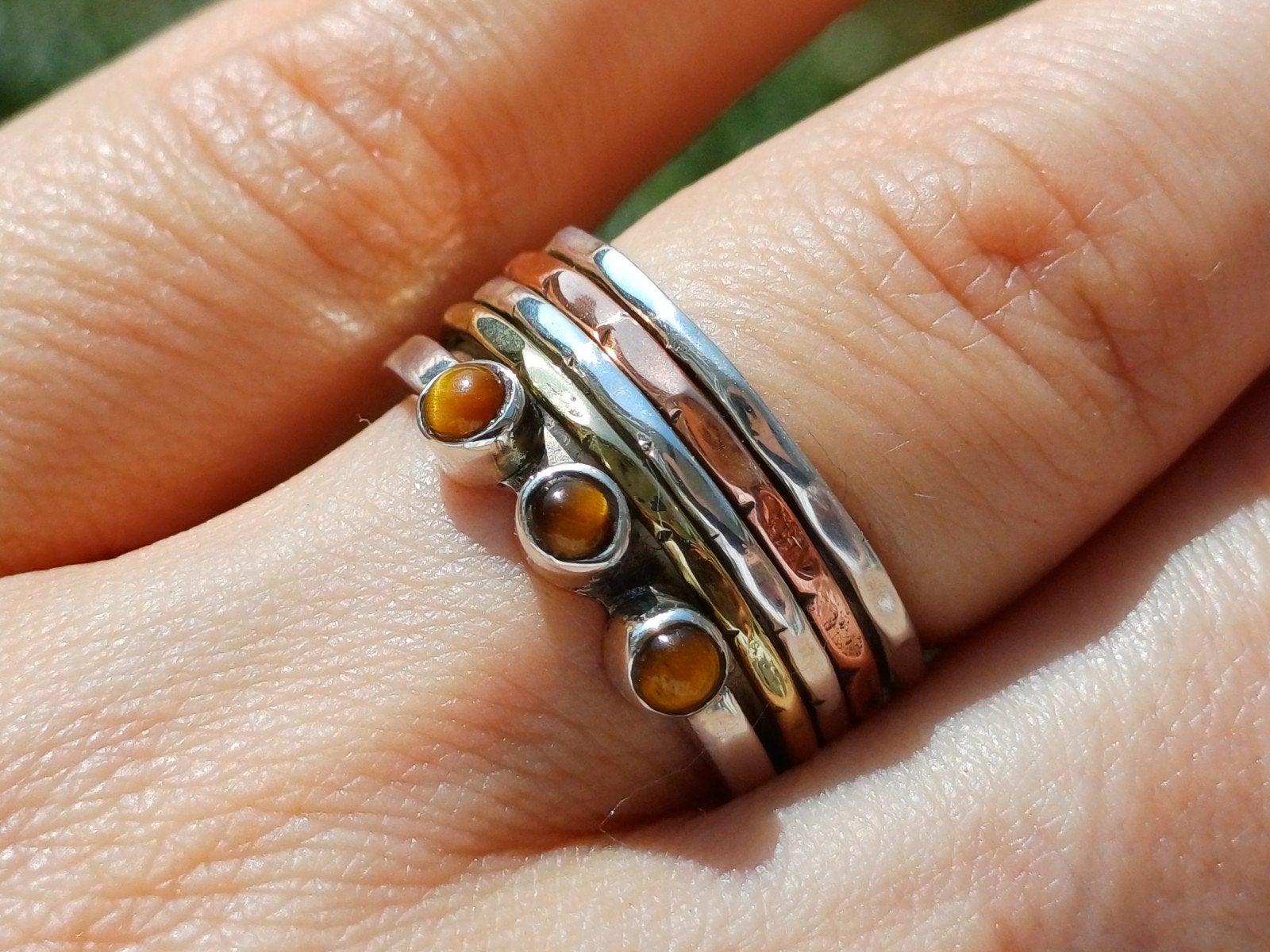 Vanoli 925 zilveren draai spinning ring tijgeroog maat 17,25, Daiva1973@hotmail.com, Vanoli, Overige kleuren, Amsterdam