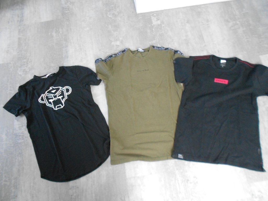 Set T-shirts: Chasin, Black Bananas, Ashes to Dust - Maat S, Verzenden, Zwart, Zo goed als nieuw, Maat 46 (S) of kleiner