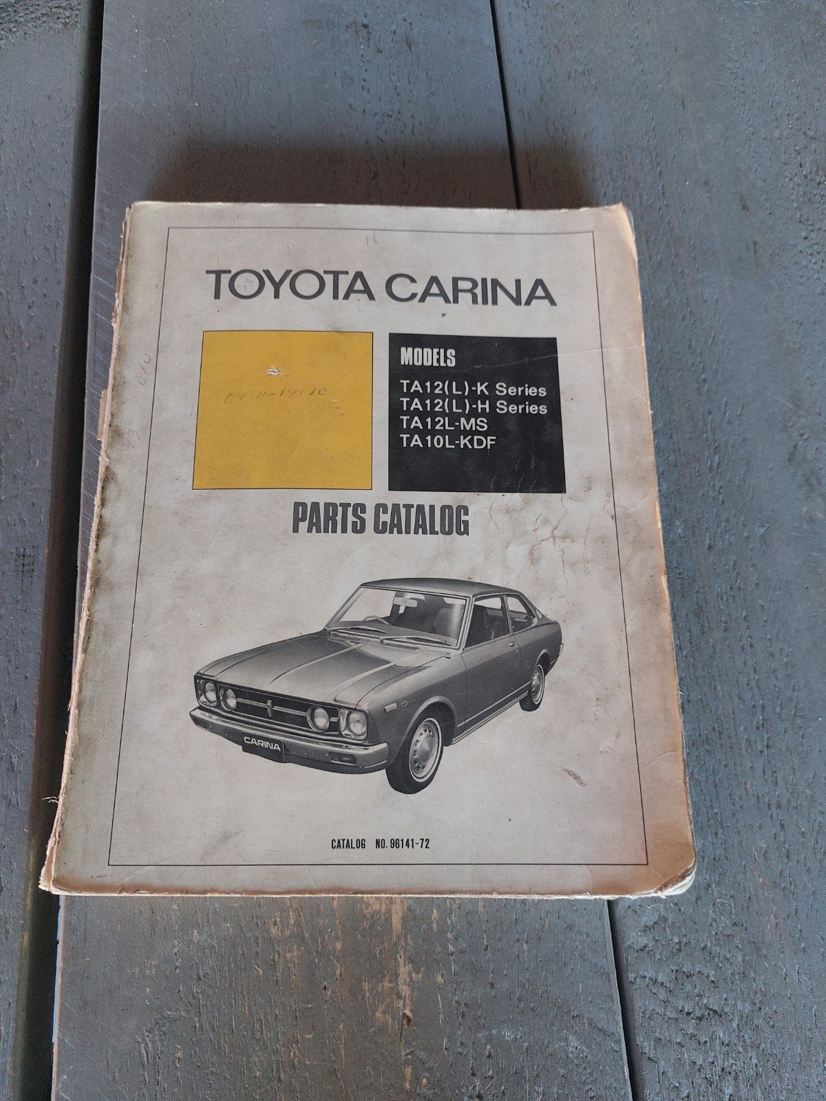 PARTS CATALOGUS TOYOTA CARINA TA12, Ophalen of Verzenden