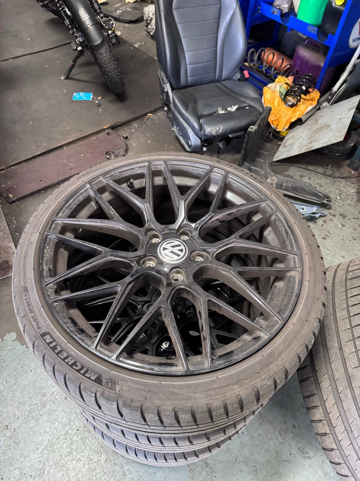 Vw golf 8 cupra audi s3 velgen met michellin banden, 19 inch, Gebruikt, 255 mm, Banden en Velgen