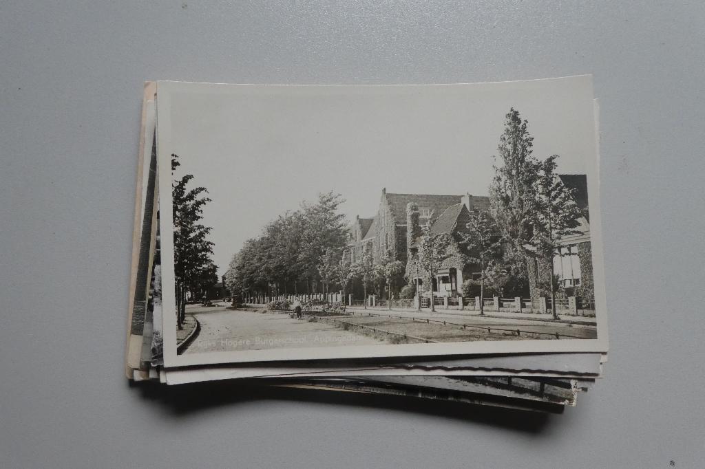 Appingedam HBS achter Bomen, Verzenden, 1940 tot 1960, Groningen