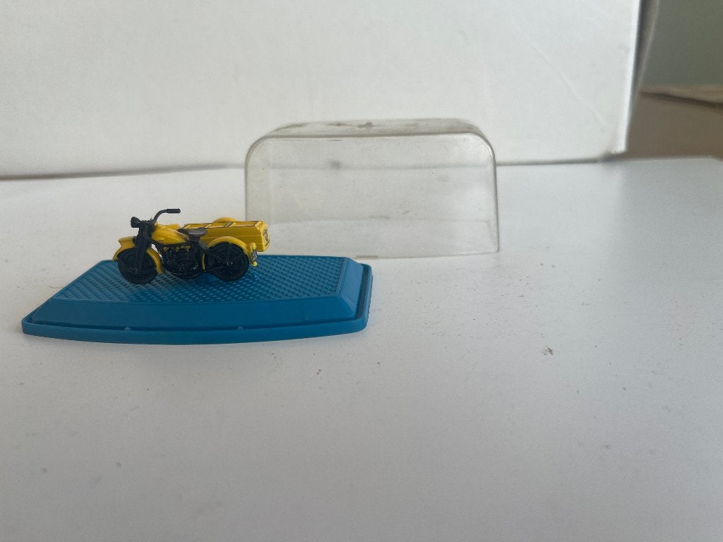 Miniatuur motorfiets met zijspan - Geel/Zwart, Ophalen of Verzenden, Gebruikt, Motoren
