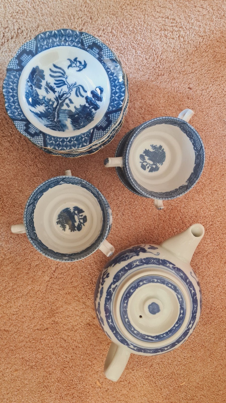 Vintage Chinees theeservies: beschadigd, Antiek en Kunst, Ophalen of Verzenden