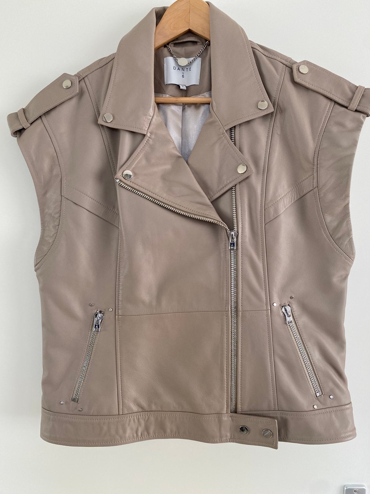 Dante 6 leren gilet jas maat 3, Maat 38/40 (M), Beige, Nieuw, Ophalen of Verzenden